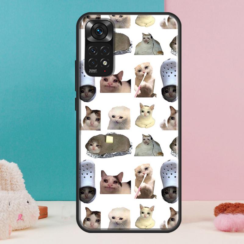 Crying Cat Memes And Dog Case For Xiaomi Redmi Note 13 Pro 14 12 11 9 10 9S 10S 11S 12S Redmi 14C 13C 10C 12C Cover