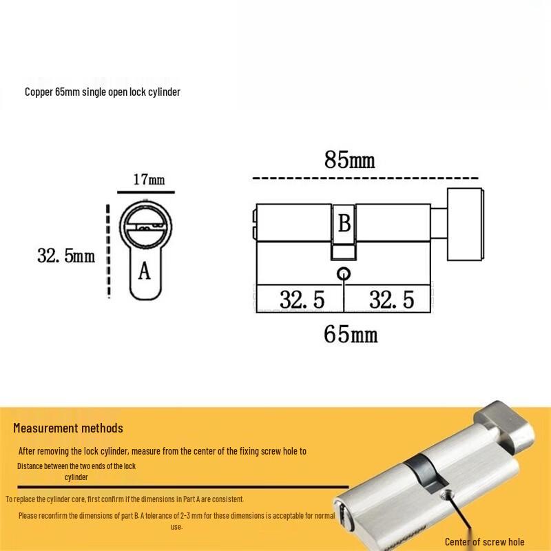 Copper Lock Cylinder for Security Doors
