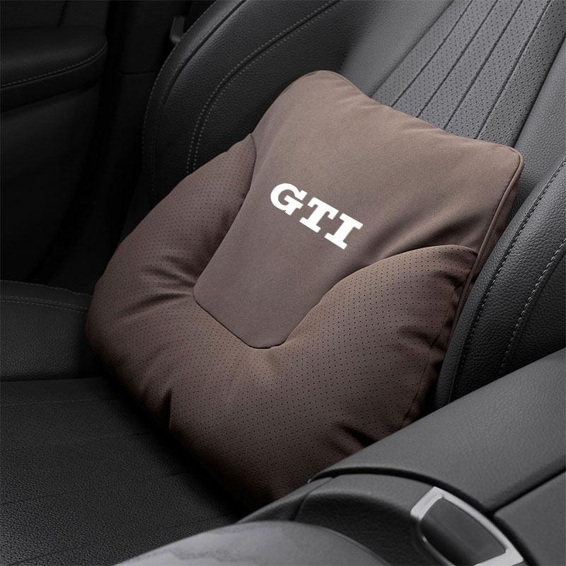 Car Seat Soft Headrest Suede Neck Pillow Waist Cushioning For VW GTI Polo Golf Passat MK678 Tiguan Arteon CC Taigo T-ROC Hub Cap