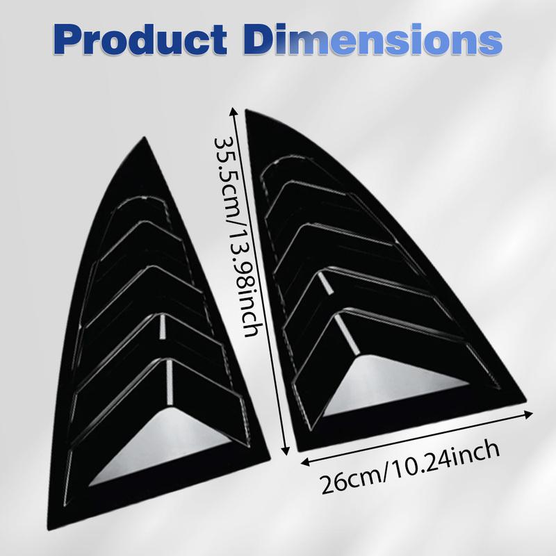 2pcs Rear Car Window Shutter Cover for Tesla Model 3 2024-2025 Louver Side Vent Trim Triangle Accessorie