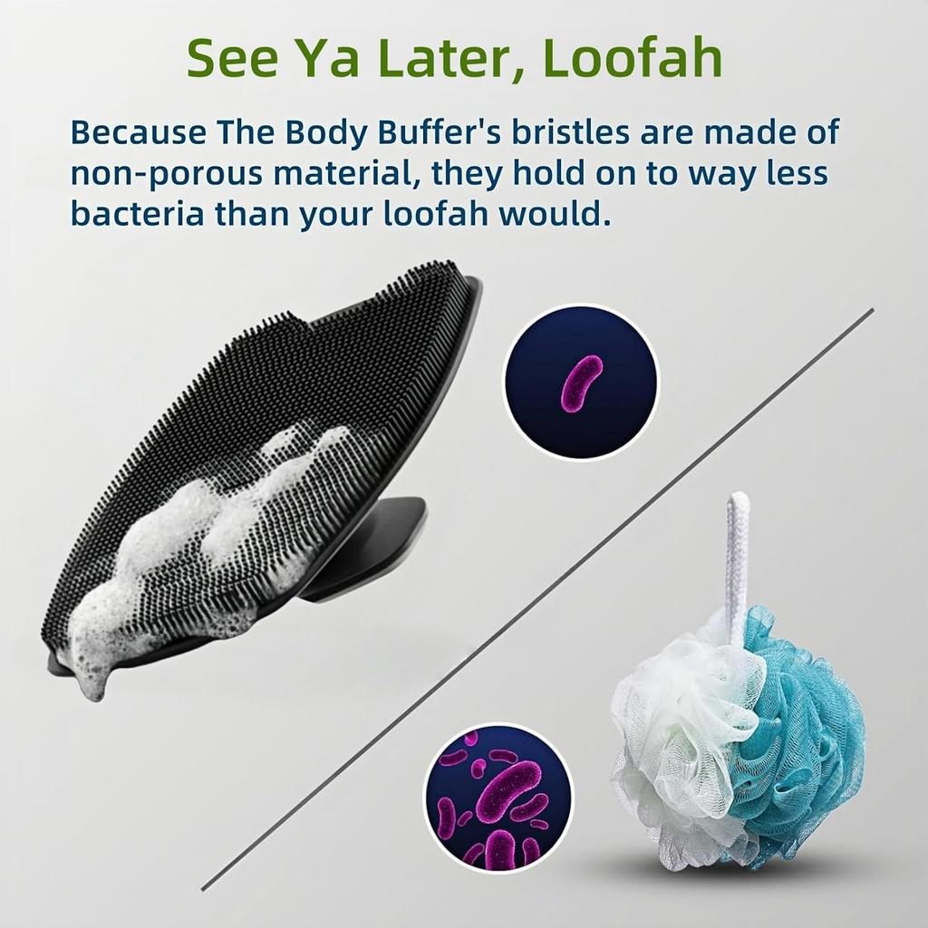 Exfoliating Silicone Brush Cleanser No Slip Handle Body Scrubber Clean Tools Bath Black Brush Massage Skin Bathroom Accessories