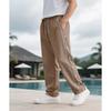 Men's New Elastic Waist Loose Casual Sports Straight Pants with Side Buttons