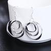 Silver-plated Copper Circle Pendant Earrings Fashion Jewelry