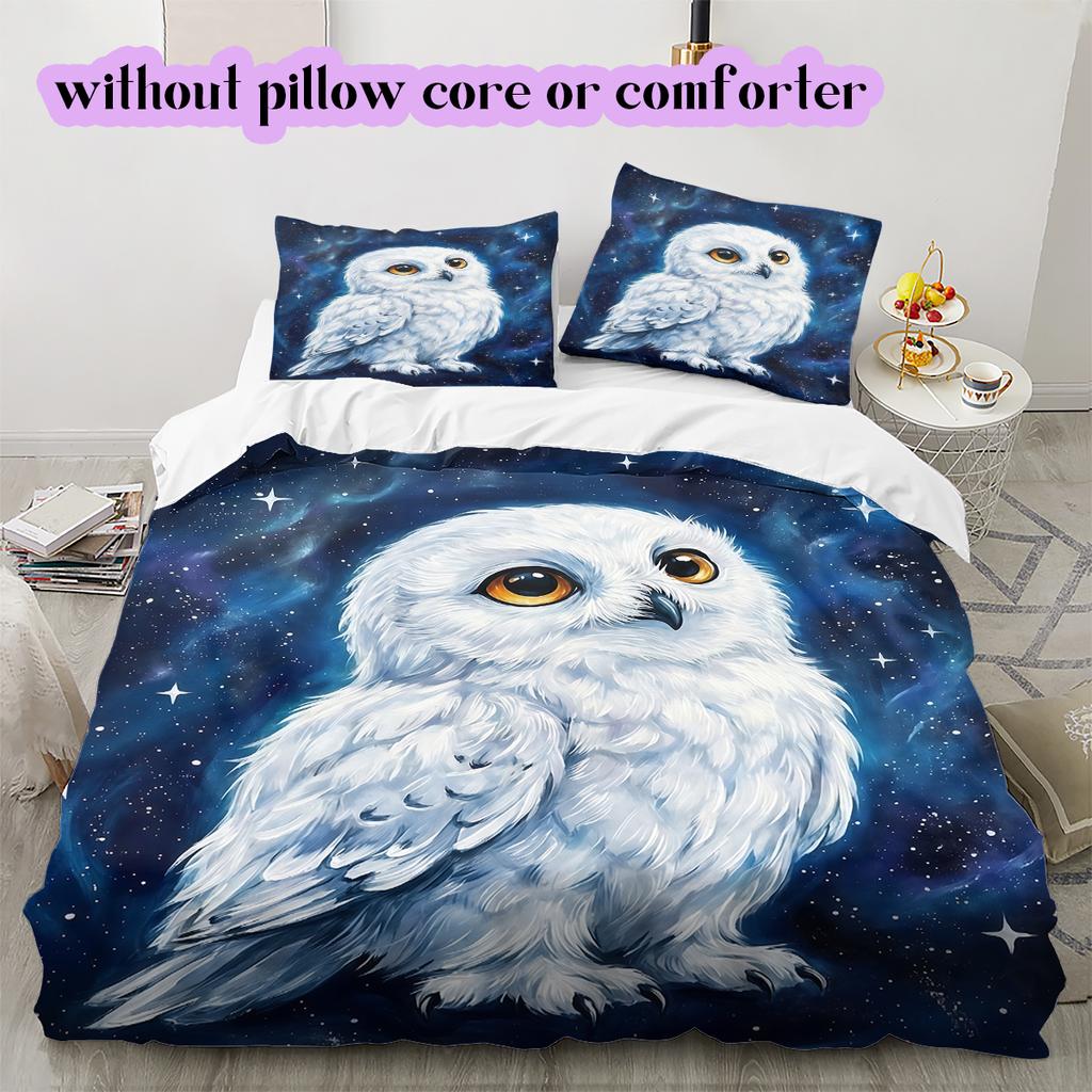 Starry Sky Animals Pattern Bedding Quilt Set Quilt Cover Pillowcase Home Decoration Birthday Gift (1 * Duvet Cover + 2 * Pillowcase, Without Core)