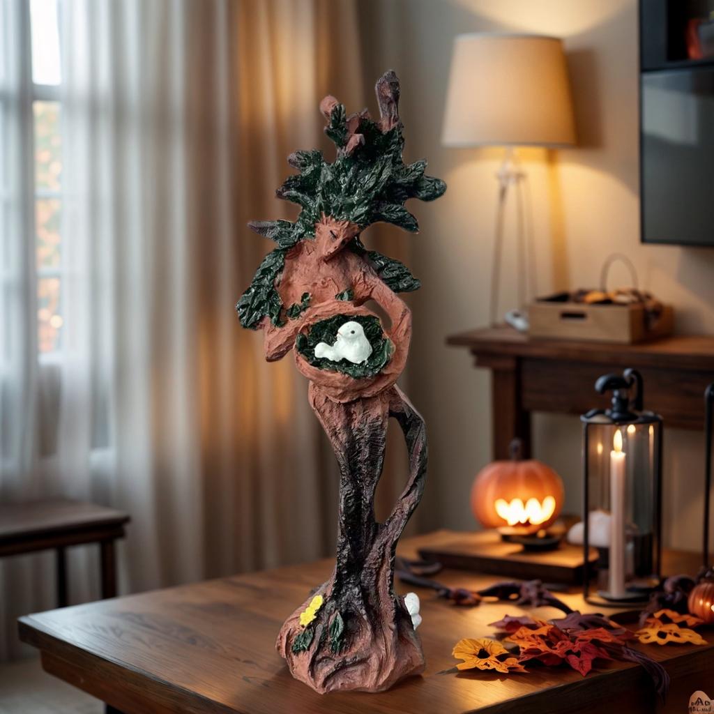 1 Piece Resin Forest Goddess Bird Statue Desktop Decoration, Suitable for Various Room Types, Gardens, and Hanukkah and Earth Day Celebrations, Creati