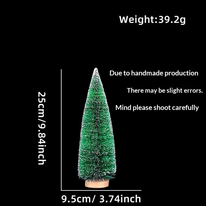 Mini Artificial Christmas Trees With Snow Frosted Finish Wooden Bases For Tabletop Decor Holiday Party Home Diy Crafts