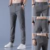 Summer thin ice silk pants men's casual pants quick-drying small trousers men's Korean trousers
