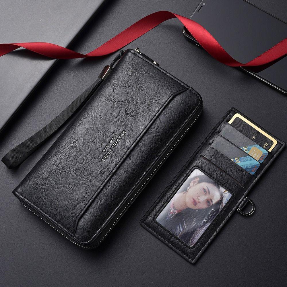 Large Capacity Long Wallet Purse Business Clutch Bag Fashion Men PU Wallet  Travel