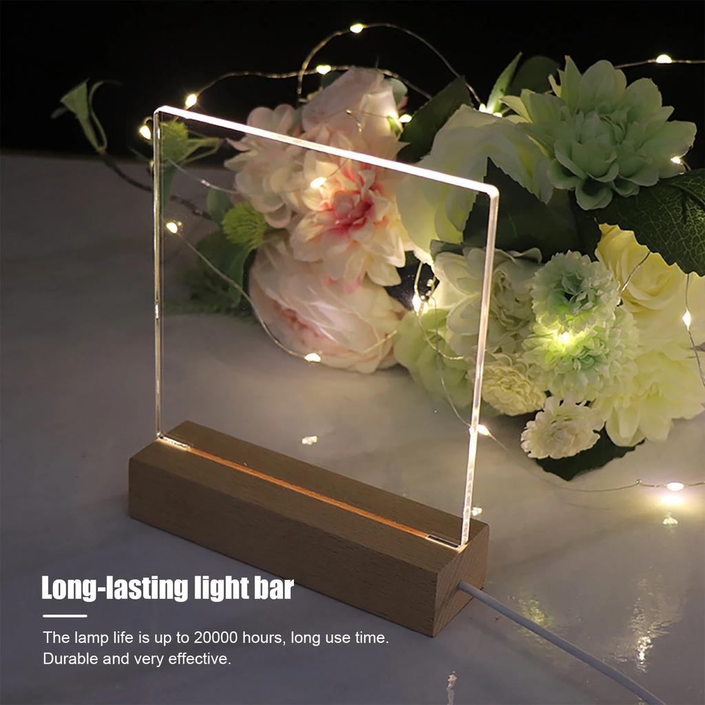 1-10 Stück 15cm LED Holzlicht Display Kristall USB beleuchteter Ständer für Kristallglas Harzkunst Ornament Holz Nachtlicht Basis