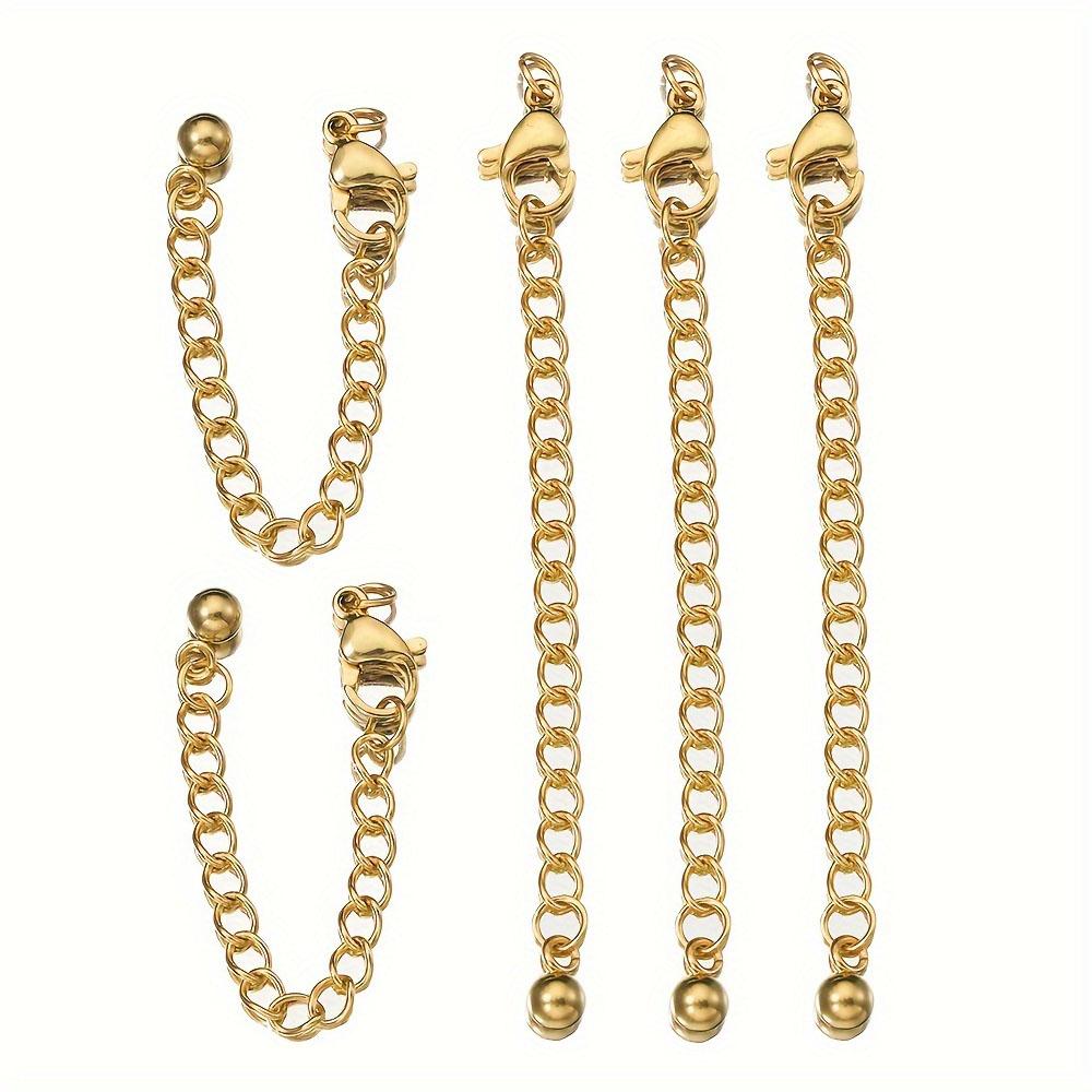 5pcs Stainless Steel Extension Tail Chain Lobster Clasps Connector Extended Chain Bracelet Necklace Jewelry Making DIY Component