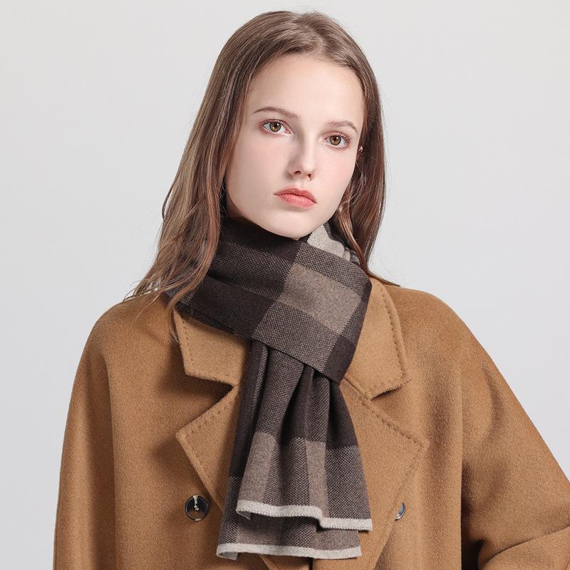 2025 New Cashmere Scarf Women's Small Wide Plaid Versatile Shawl Fashion Autumn and Winter Warm Scarf Can Be