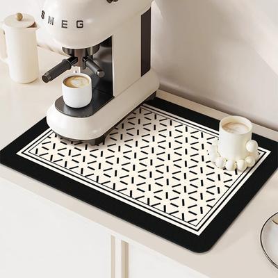 Tappetino Scolapiatti Macchina da Caffè Piano Cucina Assorbente Fango Diatomaceo Imbottito Ciotola Piatto Tappetino Isolante Bancone Lavabo Bagno Sottobicchiere