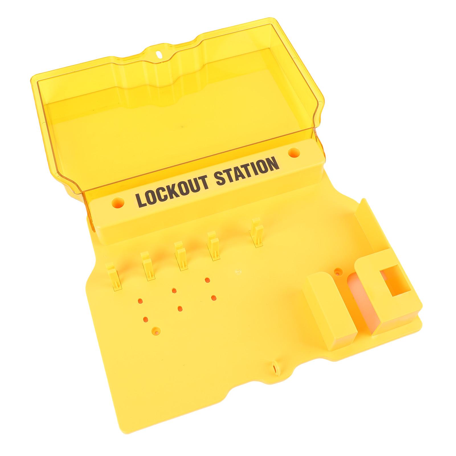 

Lockout Tagout Station Kit PC Transparent Cover Wall Mount Industrial Safety Lock Board Set with 10 Tags for Electricity