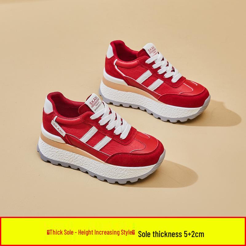 2025 Forrest Gump Women's Casual Sports Shoes: New Autumn Thick Sole, Versatile Colorblock Style for Students