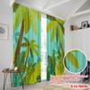 2pcs,2D Plane Printing Curtain Fabric Santa Claus with Luggage Swim Versatile Polyester Fabric (without Rod) Decorations Outdoor