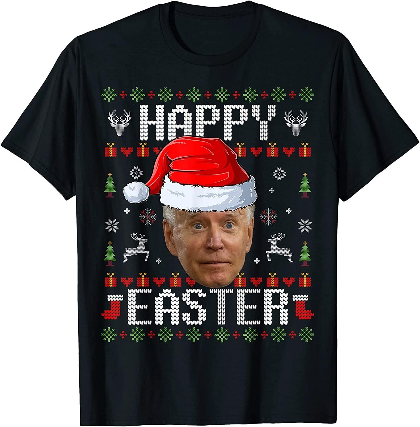 NEW LIMITED! Funny Joe Biden Happy Easter Funny Ugly Christmas Tee - MADE IN USA M