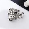 New Trendy and Domineering Retro Open Ring Men's and Women's Tiger Head Ring Jewelry