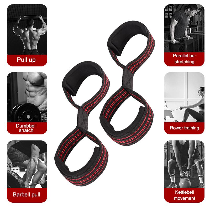 1 Stück Achter-Gewichtheber-Riemen Kreuzheben Handgelenkstützband für Klimmzüge Reck Powerlifting Fitnessgeräte für das Fitnessstudio