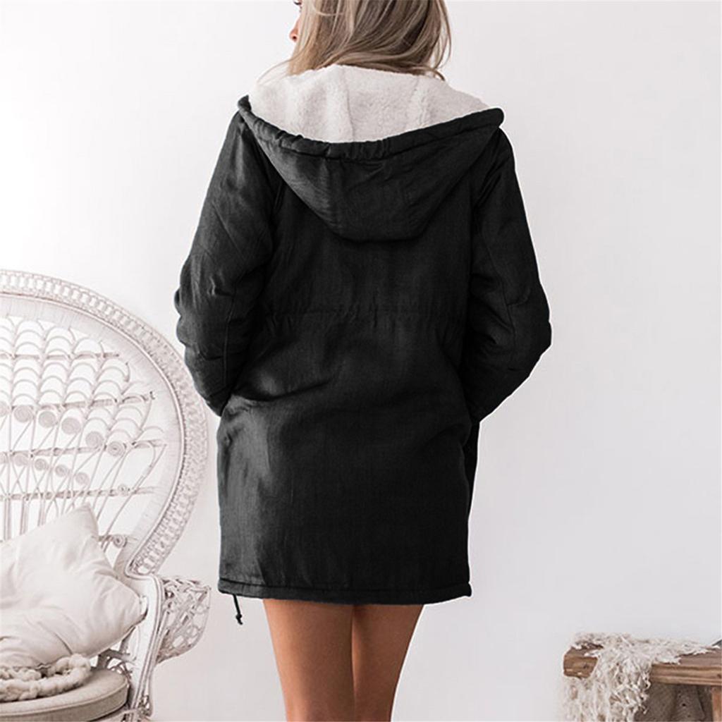 Dámská teplá džínová bunda s kapucí pro volný čas s dlouhým rukávem Dlouhý svrchní kabát Jean