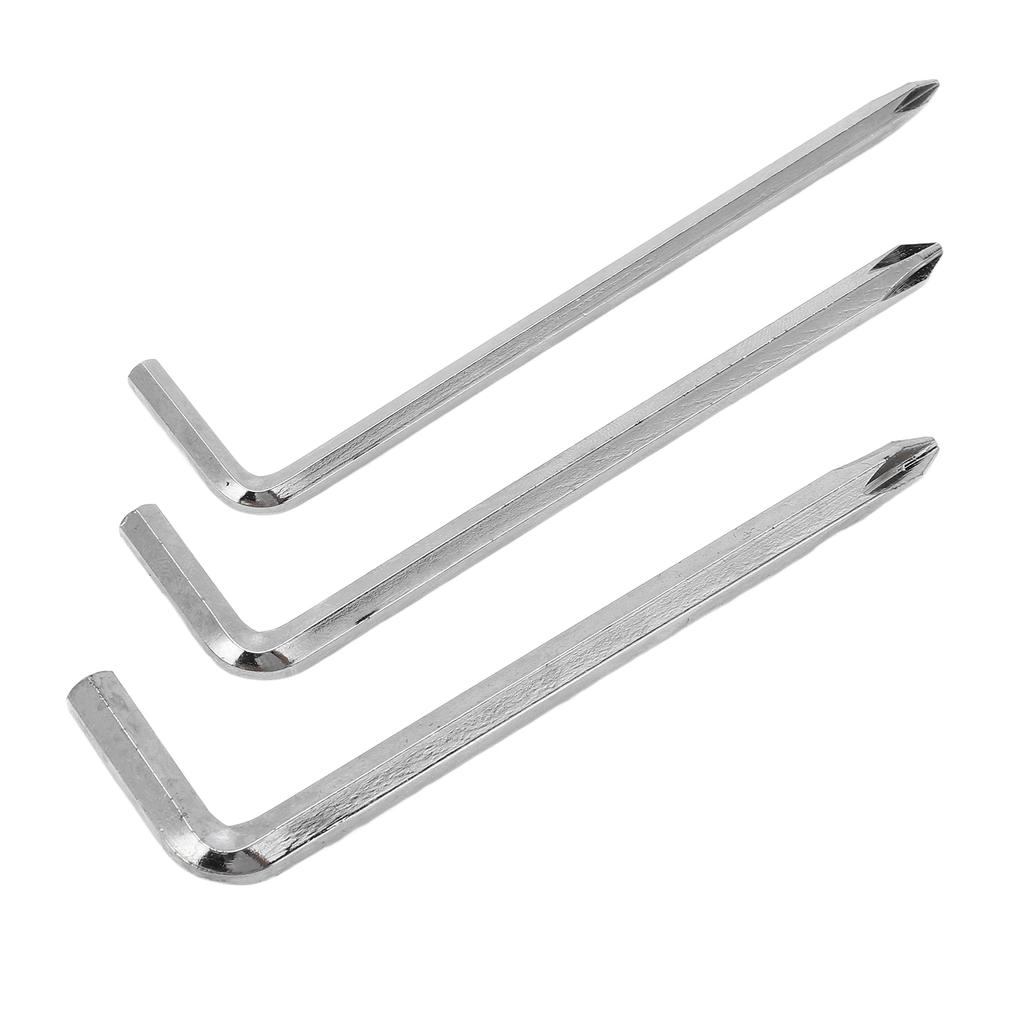 3Pcs Dual Purpose Screwdriver Set L Type Hex Cross Head Steel Simple Hardware Hand Tools