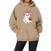 Women's Casual Fashion Solid Color Rugby Print Long Sleeve Hooded Sweatshirt Top