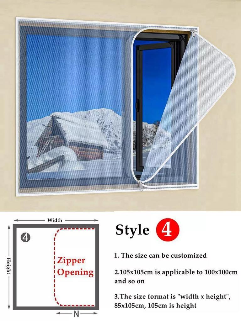 Window Winter  Heat Insulation Film Warm Double Layer Windproof Curtain With Zipper Self-Adhesive Window Heat Protection Film