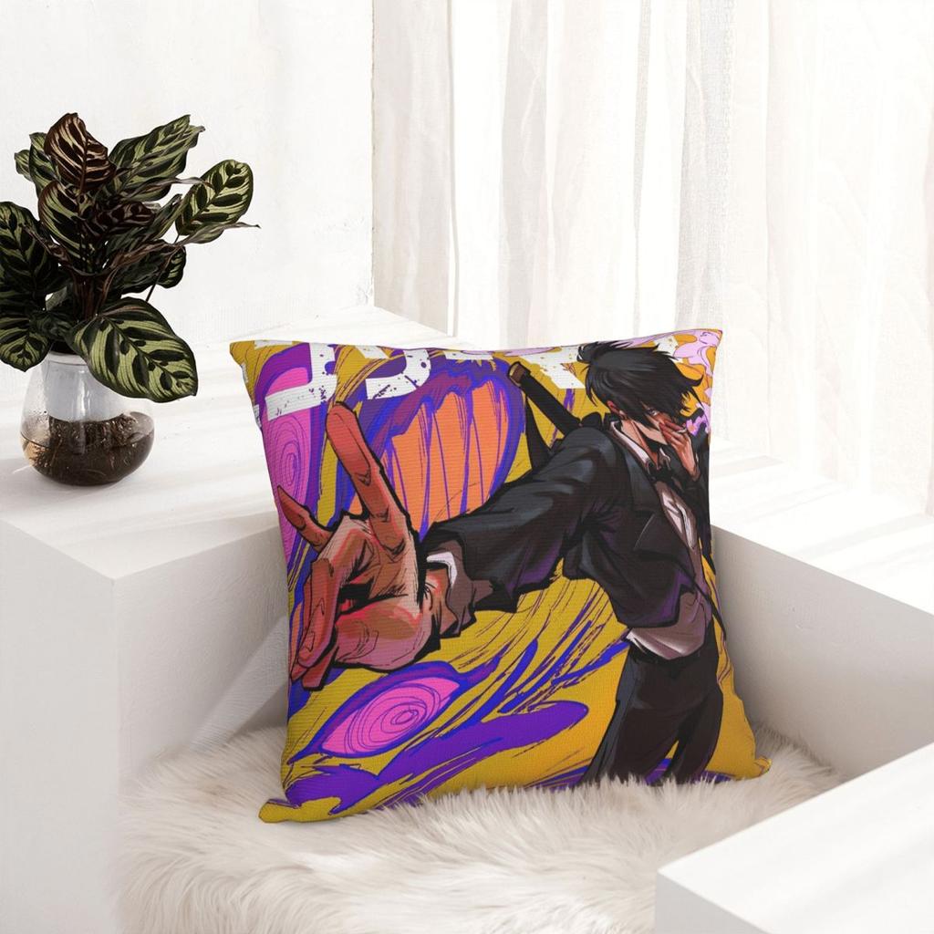 Aki Hayakawa Chainsaw Man Reze Pillow Cases Cushion Covers Fashion Polyester Decorative Pillowcover For Home 45*45Cm