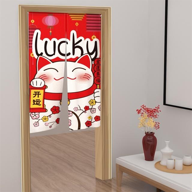 4 Rideaux Japonais Noren - 20x30cm - Décoration Sushi Maison - Coton/Lin