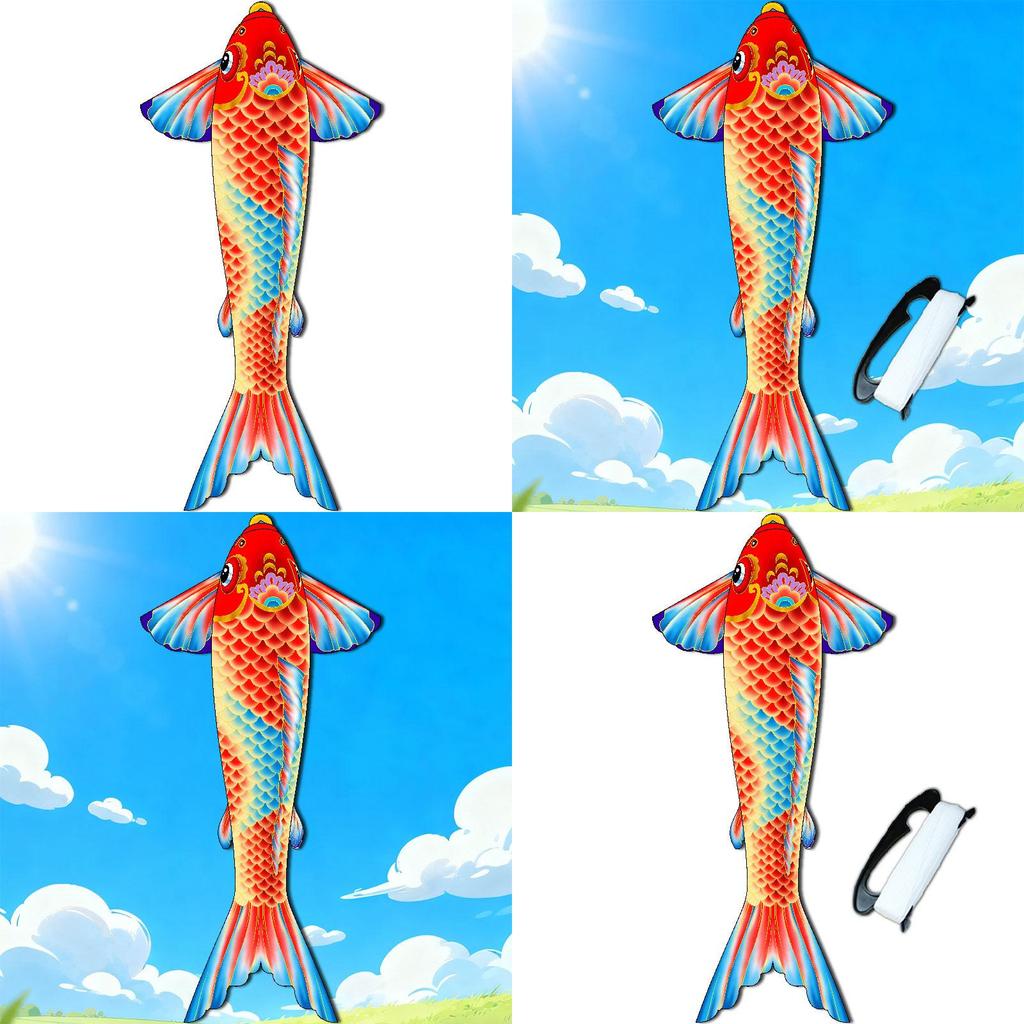 Koi Fish Triangular Kite With Glass Fiber Frame For Travel And Celebration Events