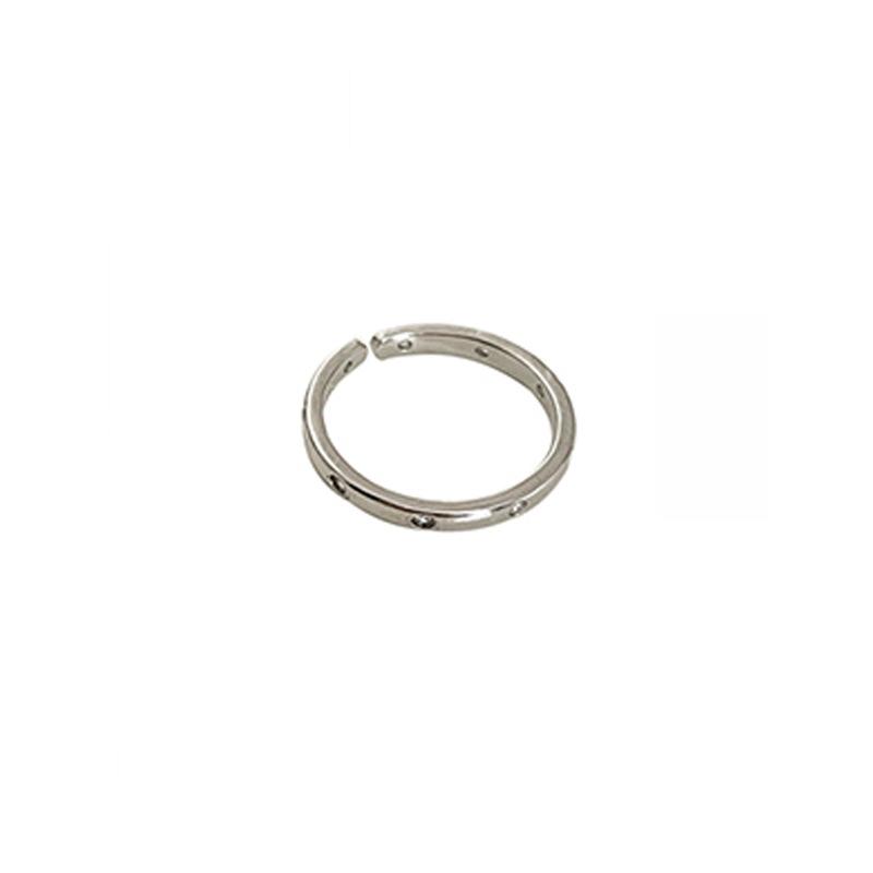 Plain Ring Zircon Polka Dot Open Ring Set Female Niche Design High-End Zircon Simple Cold Wind Ring