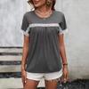 Spring/Summer 2026 Women's Round Neck Lace Patchwork Short Sleeve T-shirt