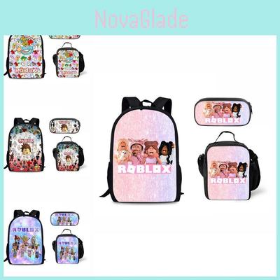 Set de Mochila Infantil Roblox Con Estampado de Dibujos Animados Para la Escuela y Viajes