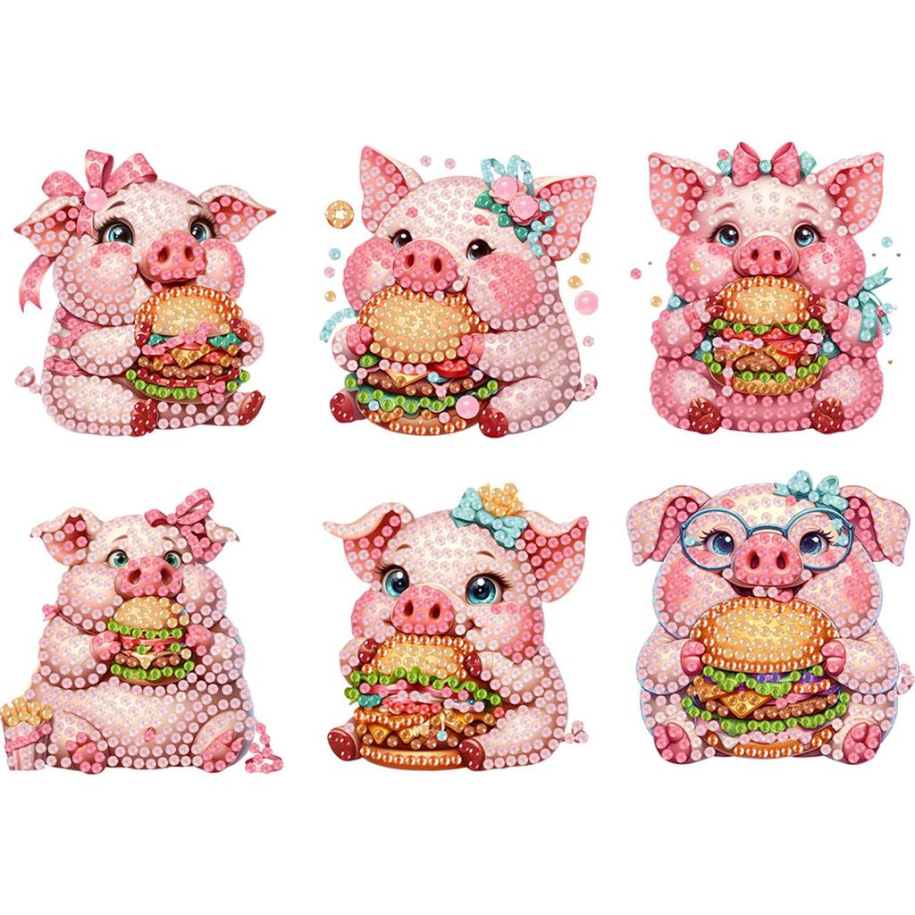 6Pcs Acrylic Daisy Animal Fridge Stickers Diamond Art Fridge Magnet Diamond Painting Refrigerator Magnet for Car Mailbox Decor