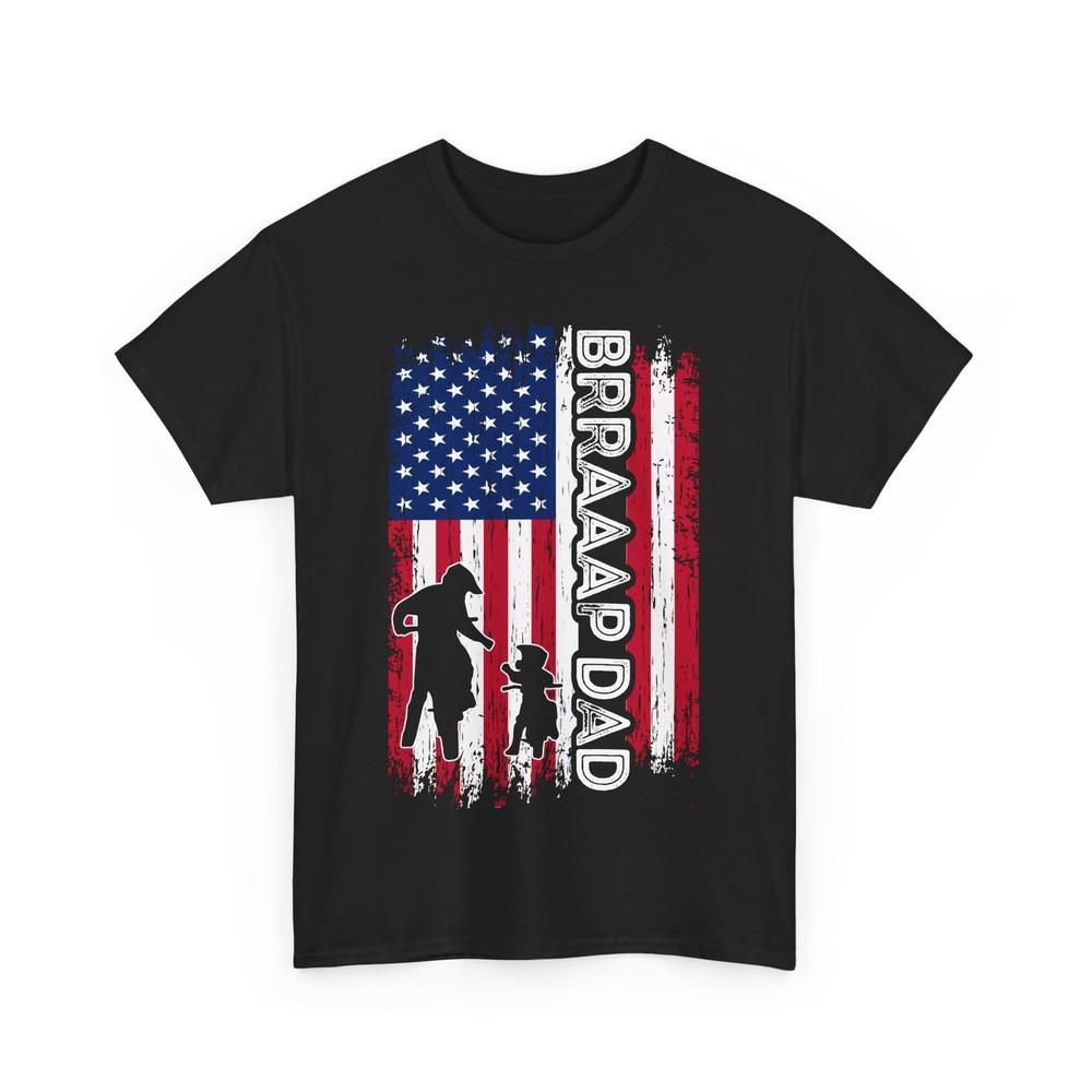 Biker BRRAAAP Dad American Flag Shirt, Biking Lovers Father‘s Day Dad Shirt