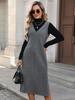 2025 Autumn/Winter Women's Knitted Strap Dress - Solid Color Long Skirt, European & American Style