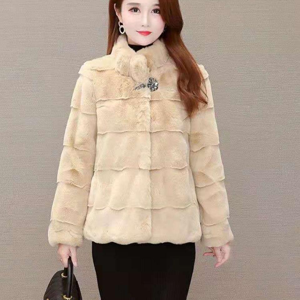 Imitation mink velvet coat women's short thickened small coat imitation Danish mink autumn and winter new