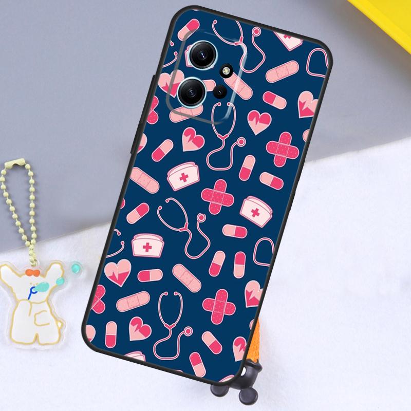 Stethoscope Heart Nursing Nurse Case For Xiaomi Redmi Note 11 9 10 12 13 14 15 Pro Plus Cover For Redmi 14C 10C 13C 12C 15C