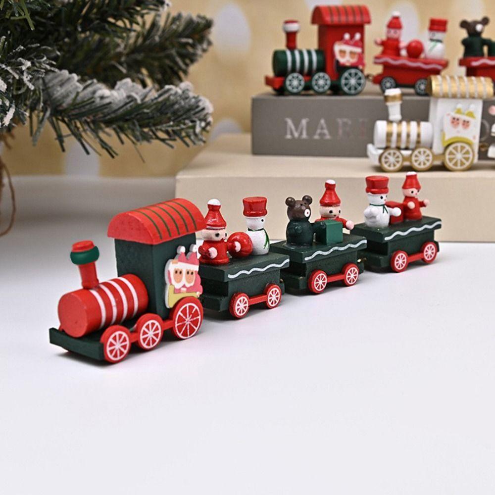 Multicolor Christmas Train Cartoon Animal Mini Christmas Tree Train  Ornament