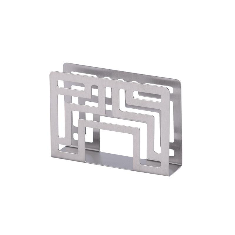 Stainless Steel Paper Towel Holder Vertical Paper Towel Holder Hotel Western Restaurant Cafe Tabletop Creative Hollow Napkin