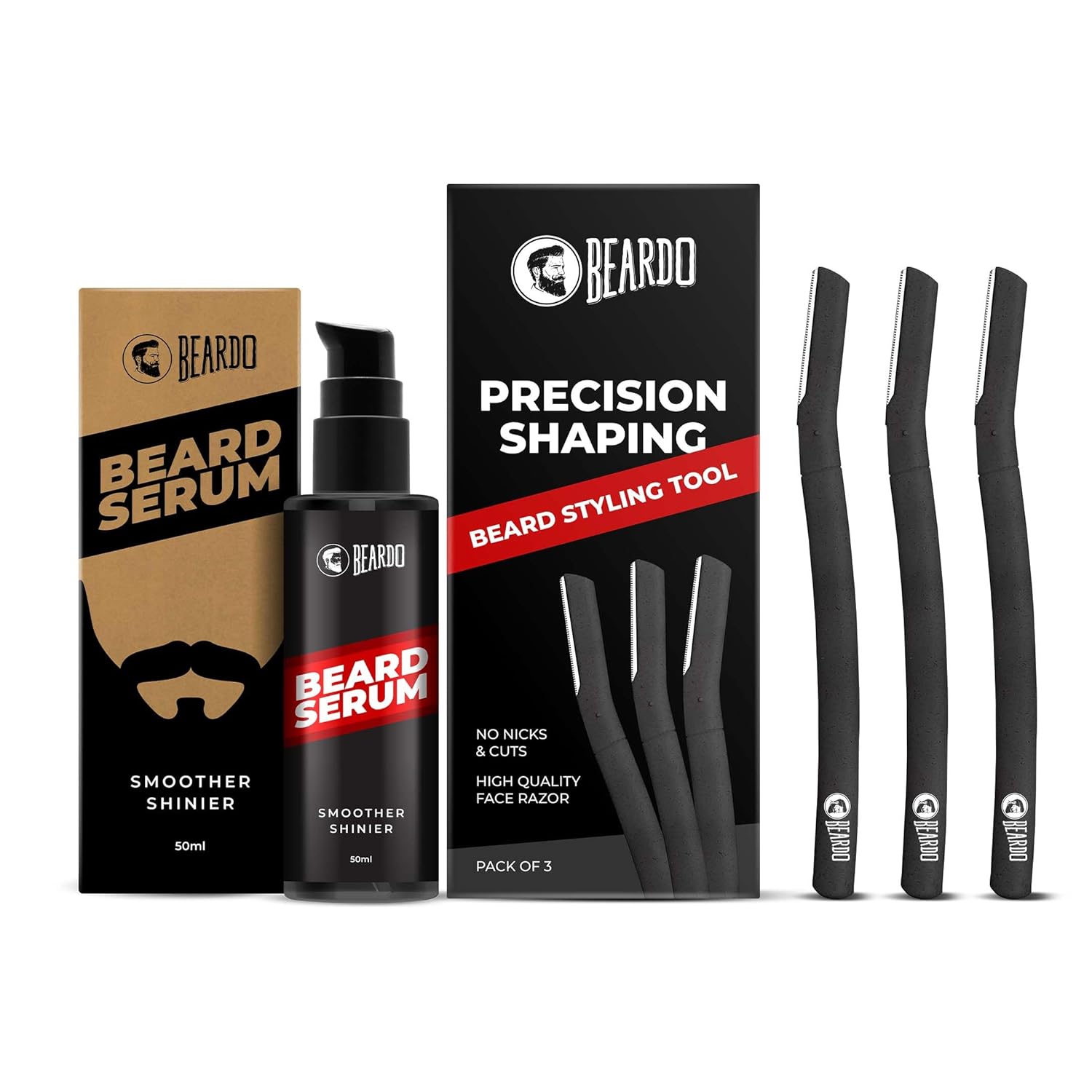 

Beardo Beard Serum 50 Ml With Styling Razor Tool Set Soft Smooth Beard Care Lightweight Non Greasy Precise Shaping For Men