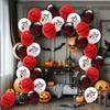 18-90PCS Halloween Horror Balloons Black Red Bloody Handprint Skull Bat Stickers Scary Party Decor for Haunted House Decoration