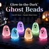 Halloween Gift Ideas for Kids Glow in The Dark Ghost Figurines, Cute Resin Bead Set Fun Festive Desk Accessories Decoration, Mini Colorful Tiny Statue