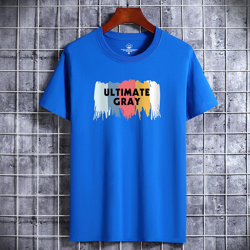 QICED Summer Short-sleeved T-shirt Men's O-neck Trend Bottom Shirt