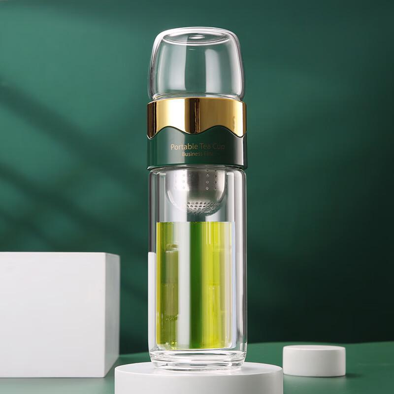 BEANBEANLOVE Double-Layer Glass Tea Infuser Bottle