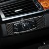 Real Carbon Fiber Car Accessories Headlight Switch Decorative Cover Soft Sticker For BMW X5 E70 2008-2013 X6 E71 2009-2014
