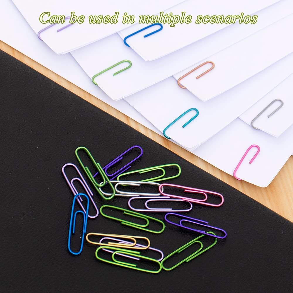 Paper Clips, 240pcs Medium Size Colored, PaperClips Assorted Colors, Paper Clips for Paperwork Office School and Personal Use