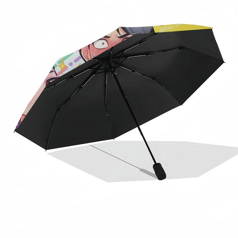 JUNIOR: Colorful Anime Character Sticker PackUmbrella with Cute Design,Portable 3-Fold Compact Umbrella for Men&Women,Valentine's Day Mother