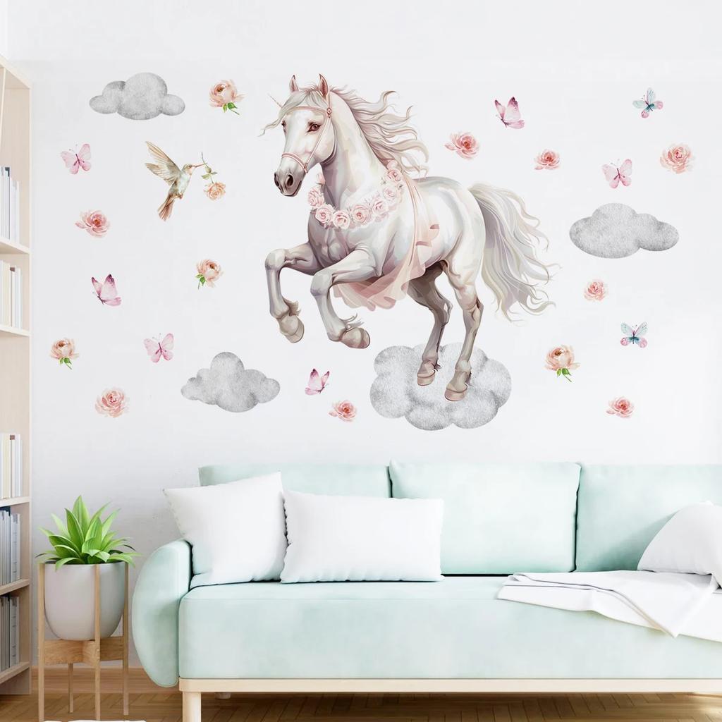 Cloud Horse Wall Sticker Home Decor Art Decoration Bedroom Living Room Decals