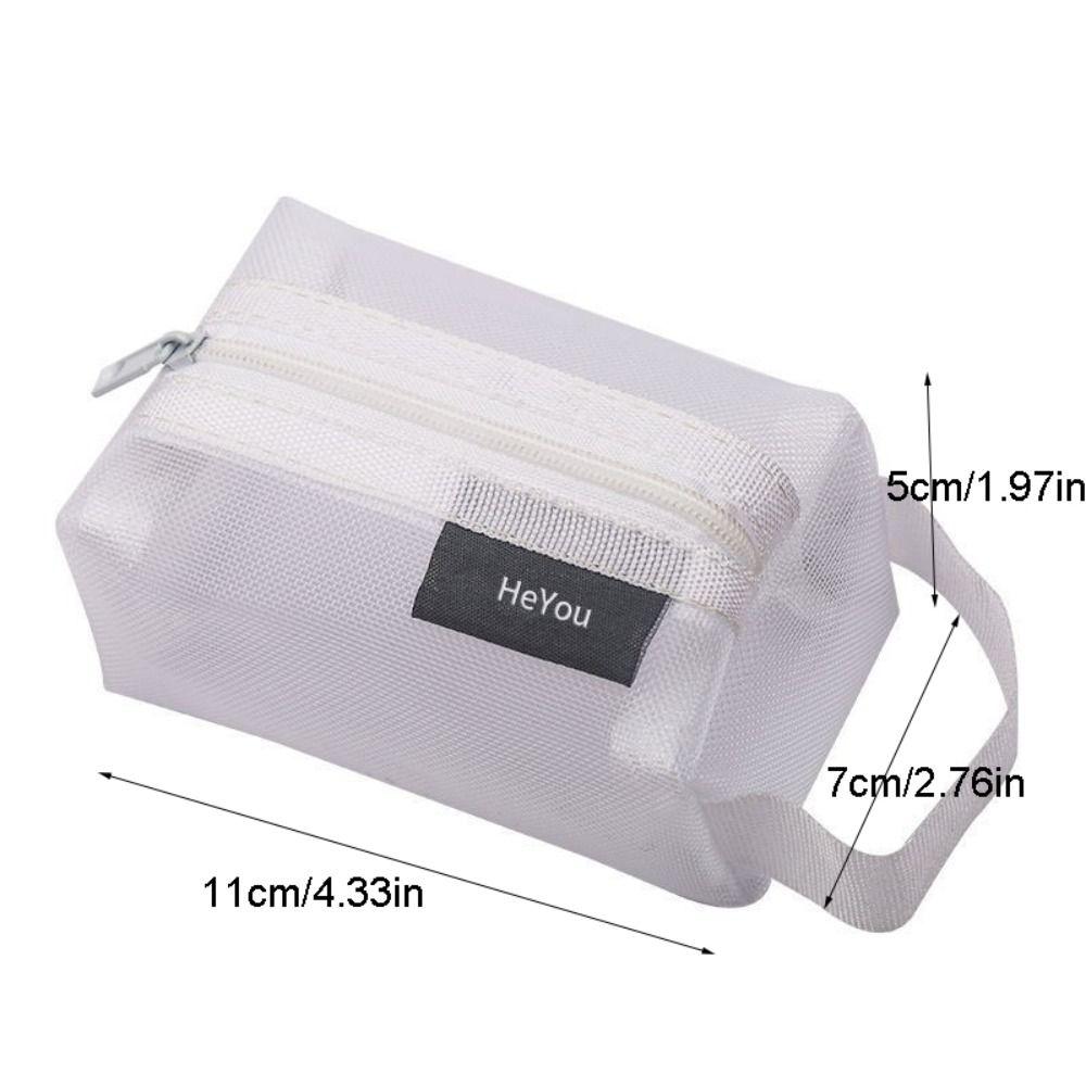 Nylon Small Coin Purse Transparent Transparent Cosmetic Bag Portable Mesh Storage Bag  Girl