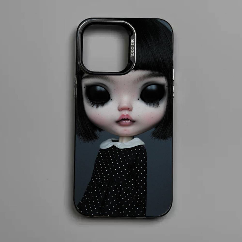 Dark Cute Girl Doll Phone Case For IPhone 17 16 15 14 13 Pro 12 11 Pro Max PLUS Color Back Cover